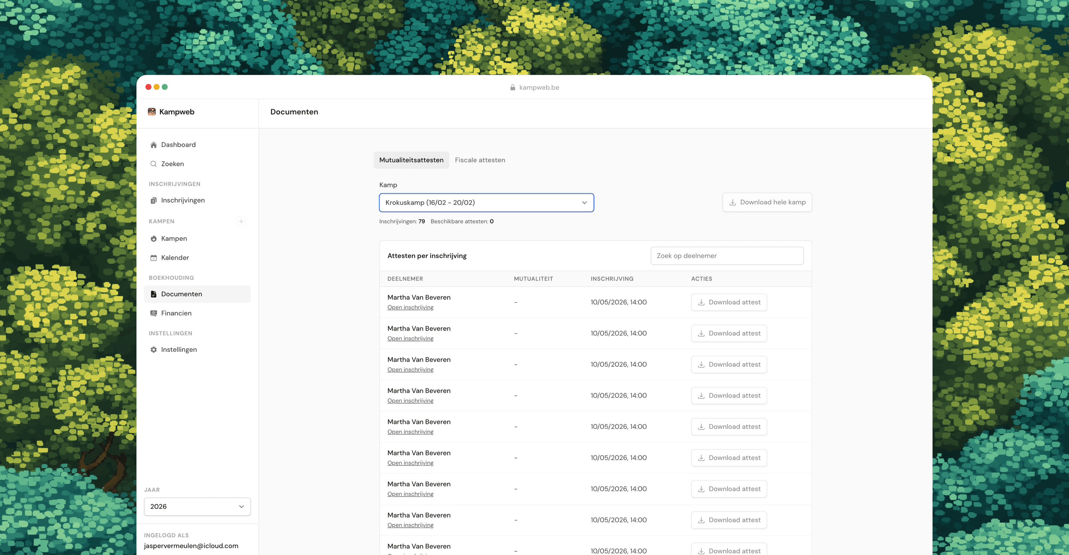 Workflow fiscale fiches en attesten in Kampweb